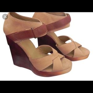 Joe’s jeans wedge shoes Beige 7.5 suede